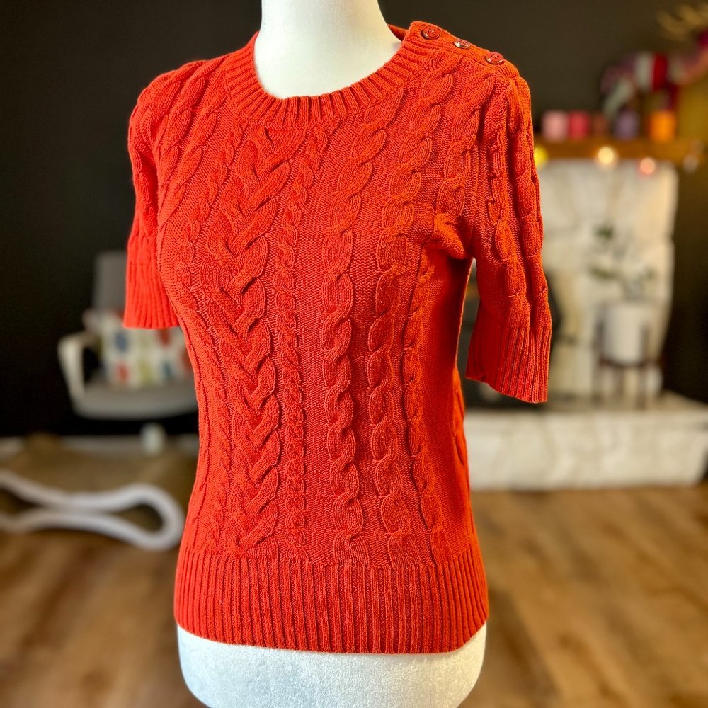 HALF OFF HALLOWEEN 🎃 Pumpkin Patch Sweater Banana Republic Cable Knit 🍁